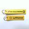 High Quality Custom Woven Fabric Embroidery Key Jet Tag Patch Keychain Key Ring Jet Tag