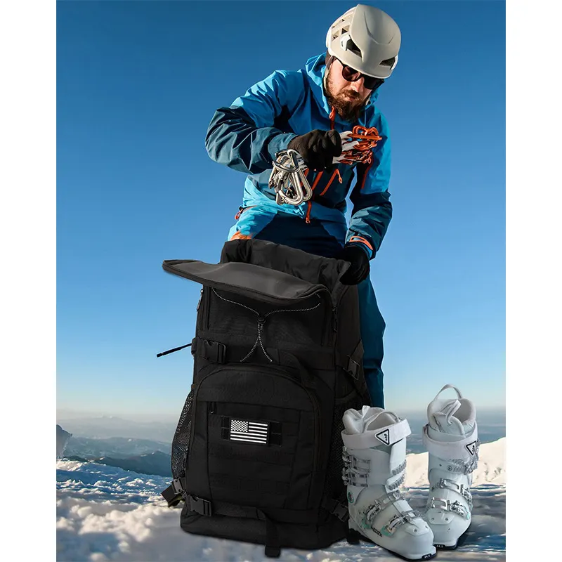 Factory Customized Outdoor Tactical Style Camouflage Large Capacity Skiing Boots Backpack