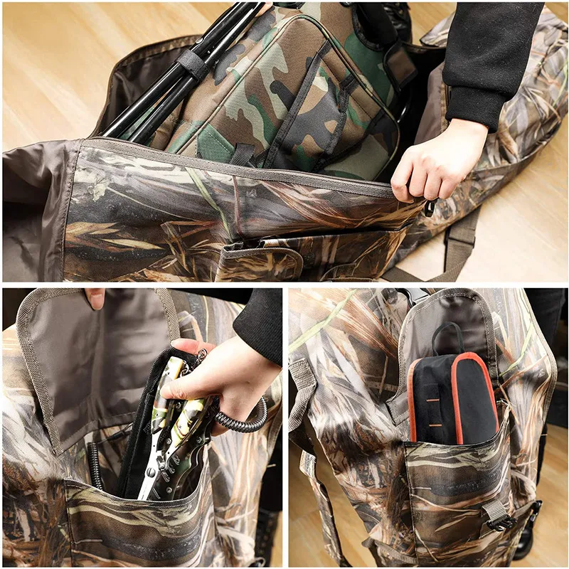 Factory Customized Canvas Fishing Rod Storage Bag Travel Handbag Large Capacity Fishing Bag