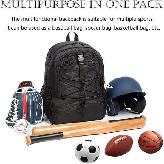 Hot Selling Football Pattern Sports Waterproof Softball Baseball Backpack Hockey Backpack