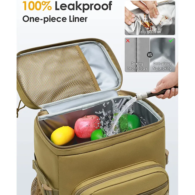 Customized Outdoor Picnic Tactics Camping Large Capacity Ice Pack Cooler Bag Storage Backpack