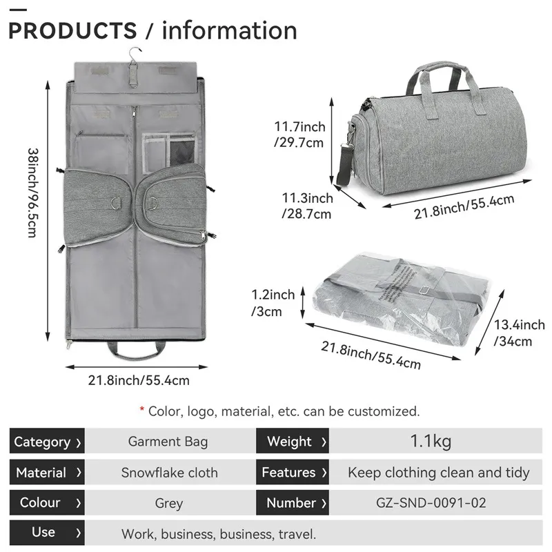Customized Luggage Bag Oxford Cloth Folding Business Travel Portable Men&prime;s Suit Bag