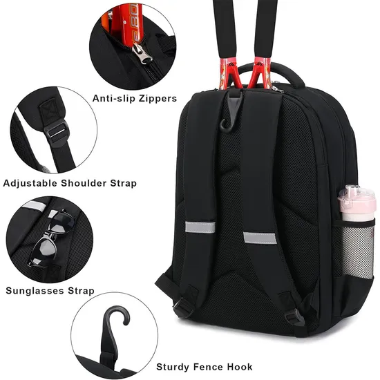 Factory Wholesale Training Tennis Backpacks with Insulate Shoe Bags Badminton Racket Bag