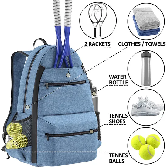 Factory Customized Tennis Racket Backpack Large Capacity Storage Leisure Sports Backpack
