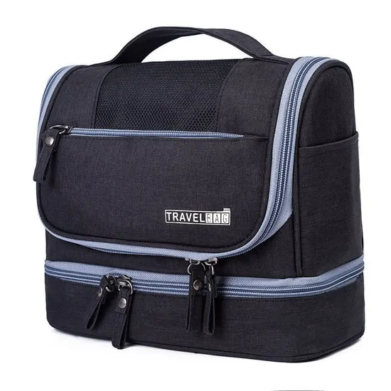 New Travel Double Open Portable Wash Storage Bag Dry Wet Separation Waterproof Hook Wash Bag