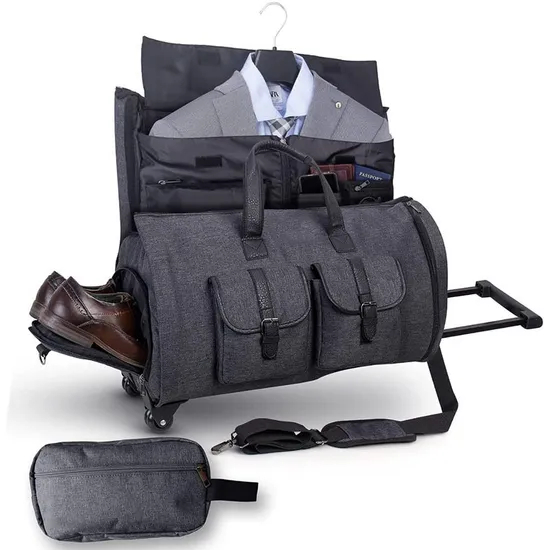 Expandable Clothing Bag Pull Rod Luggage Bag Suit Bag with Shoe Compartment