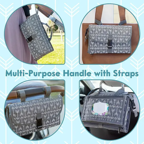 Cartoon Printed Pattern Waterproof Baby Urinary Pad Baby Stroller Hanging Bag Portable Diaper Bag