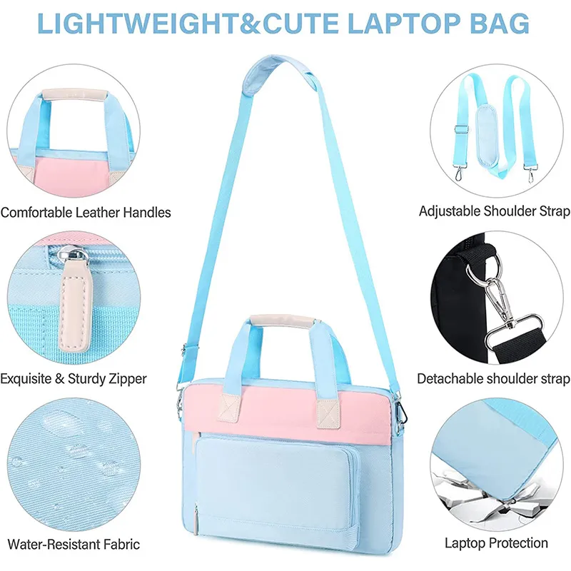 New Fashion Student White Collar Commuting Macaron Color Laptop Bag