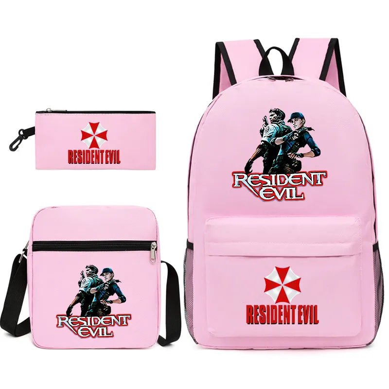 Cartoon Custom Design Backpack Student Pencil Case Single Shoulder Bag Backpack Three Piece Set