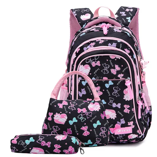 Large Capacity Waterproof Lightweight Backpack Set for Primary and Secondary School Students