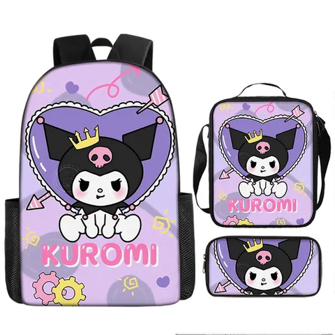 Anime Uromi Three Piece Set Kt Cat Cartoon Primary and Secondary School Student Backpack Children′s Backpack