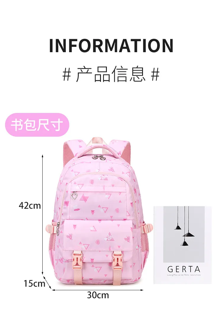 Elementary School Backpack Womens Ultra Light Childrens Backpack Pencil Case Lunch Bag Three Piece Set