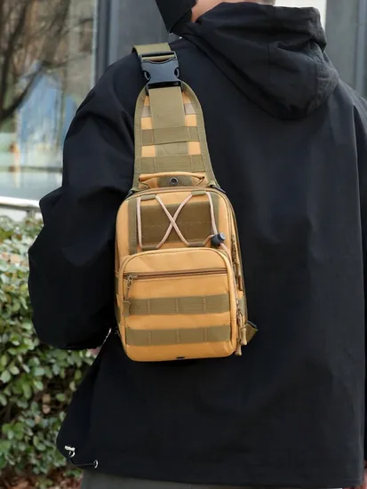 Casual Camouflage Oxford Cloth Large Capacity Mens Mountaineering Chest Bag Tactical Shoulder Bag