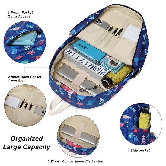 Children′s Backpack Three Piece Set for Elementary School Students Cute Lightweight Backpack