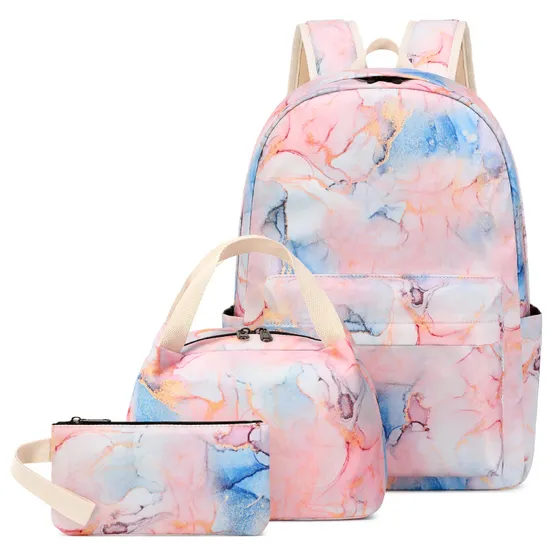 2024 Leisure Simple Large Capacity Printed Three Piece Backpack for Primary and Secondary School Students