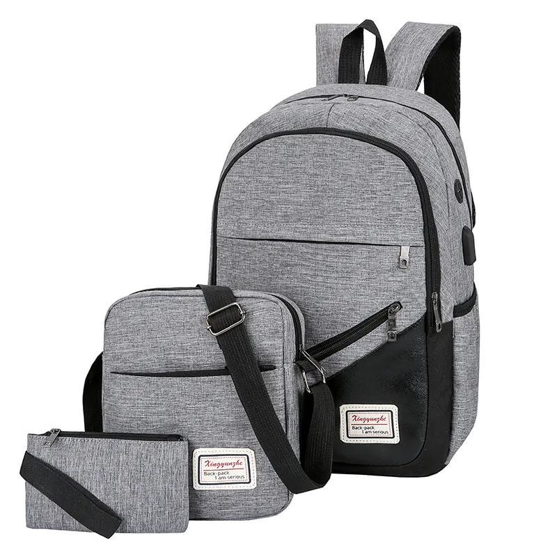 Factory Three Pieces Backpack Set Casual Business Computer Backpack