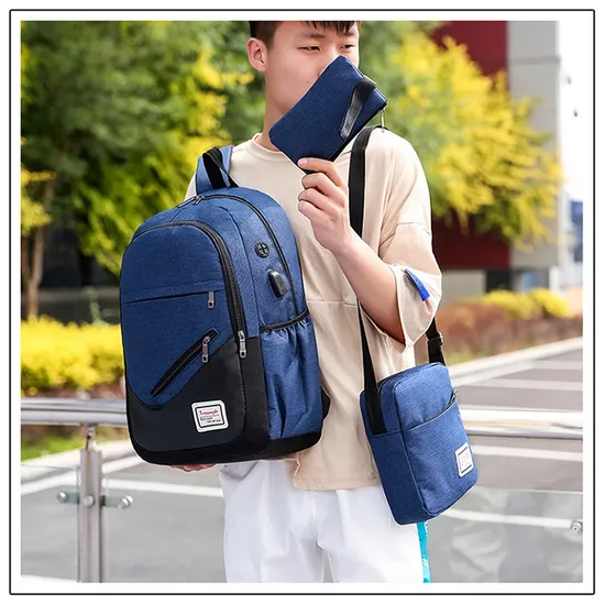 Factory Three Pieces Backpack Set Casual Business Computer Backpack