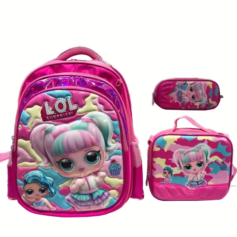 New 3piece Set Children&prime;s Trolley Backpack for Primary School Students