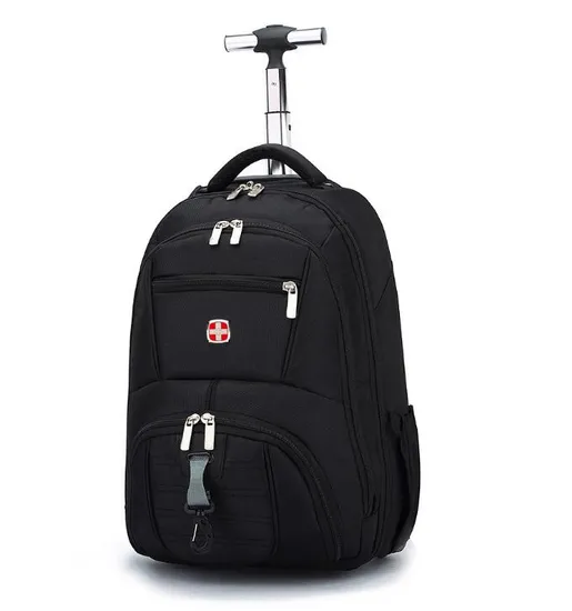 Men Wholesale Customized Wheel Trolley Travel Bag Backpack Laptop Backpack School Backpack