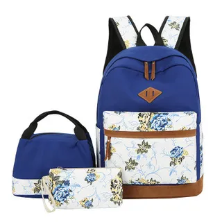 New Casual Backpack Three Piece Set with Large Capacity Student Backpack