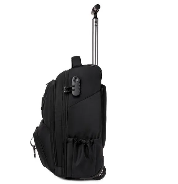 Travel Laptop Backpacks with Wheels Men 17 Inch Trolley Business Backpack Suitcase for Travel