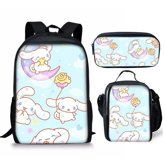 Cinnamoroll Big Ear Dog Primary and Secondary School Student School Backpack Three Piece Set