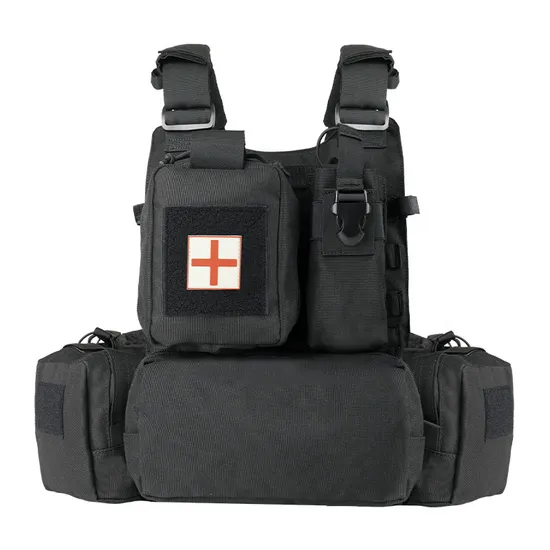 Multi Functional Fully Protective Tactical Molle Metal Buckle Quick Release Outdoor Camouflage Tactical Vest Bag