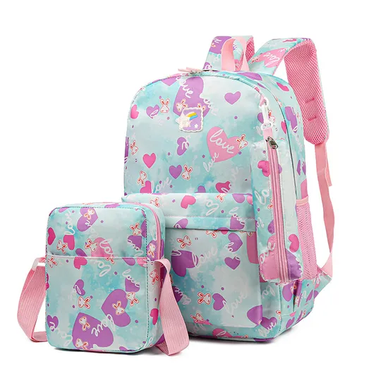 New Three Piece Backpack Sweet and Cute Leisure Travel Backpack Large Capacity Primary Backpack