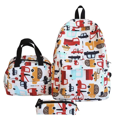 2024 New Printed Children′s Backpack with Large Capacity Three Piece Set for Primary and Secondary School Students