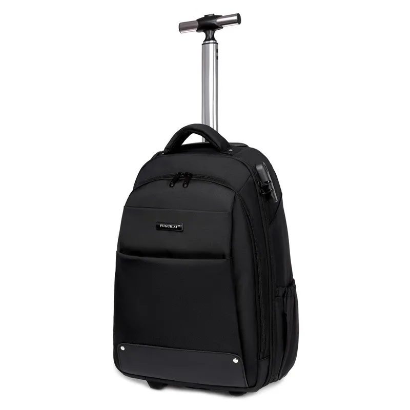 New Rolling Wheels School Backpack Water Resistant Carry on Student Trolley Backpack Bags Travel Backpack Laptop Backpack