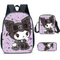 Lomi Kuromi Backpack Lunch Bag Pencil Case Three Piece Set Elementary School Backpack