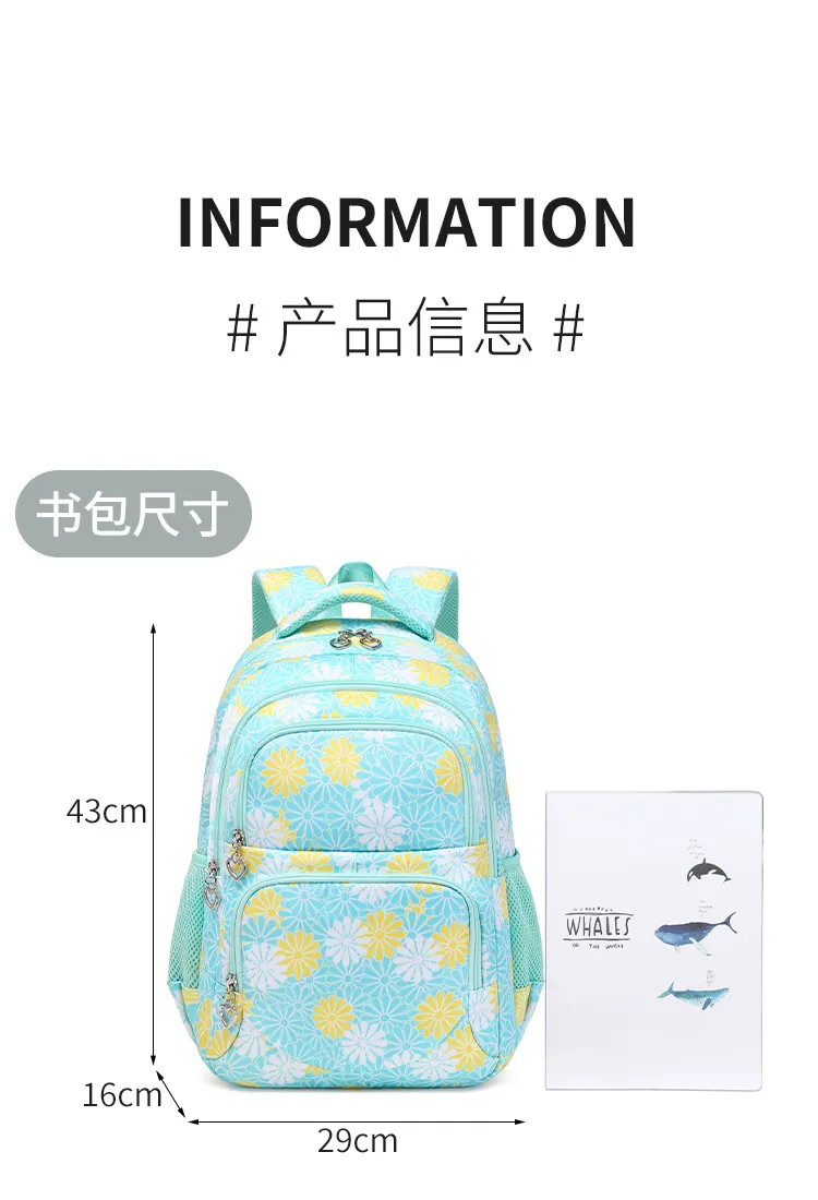 2024 New Printed High School Girls Bag Large Capacity Three Piece Backpack