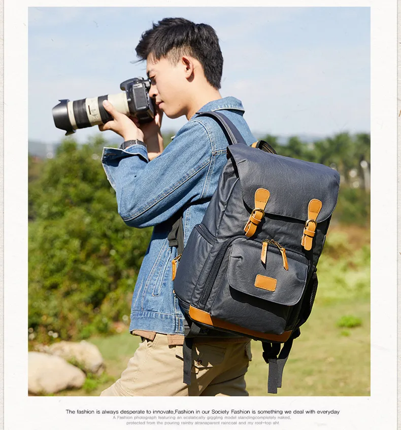 New Shoulder Photography Backpack Diagonal SLR Digital Bag Waterproof Canvas Camera Inner Backpack