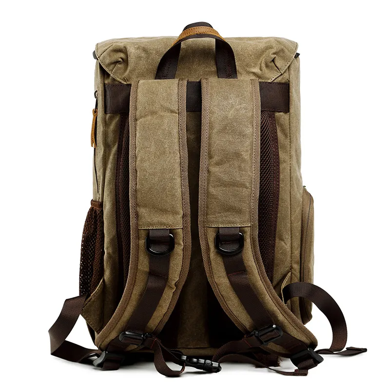 Double Shoulder Photography Bag Cross-Border Waterproof Canvas Backpack