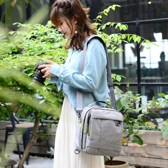 SLR Camera Bag Shoulder Photography Digital Backpack Multi-Purpose Design for Both Single and Dual Use