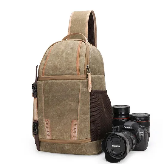 Outdoor Photography Canvas Wear-Resistant Leisure Camera Bag Single Shoulder Chest Bag