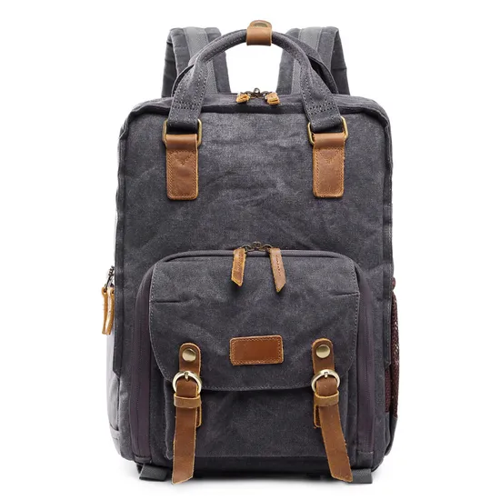 Camera Bag Wax Dyed Waterproof Canvas Leisure Backpack Photography Bag DSLR Digital Backpack