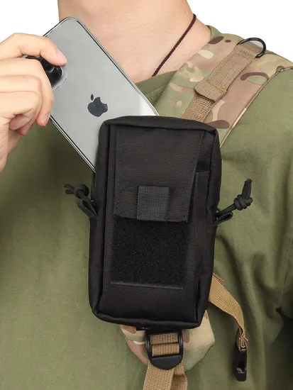 Shoulder Strap Hanging Bag Outdoor Tactical Bag Molle Accessory Walkie Talkie Phone Bag