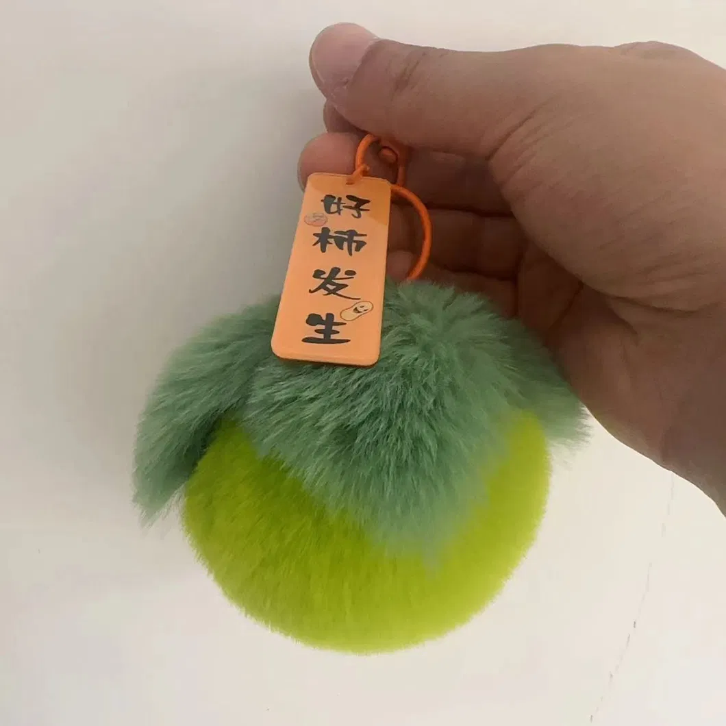 Boutique Rabbit Plush Fruit Keychain Pendant Persimmon Grape Apple Peach Book Bag Pendant Gift