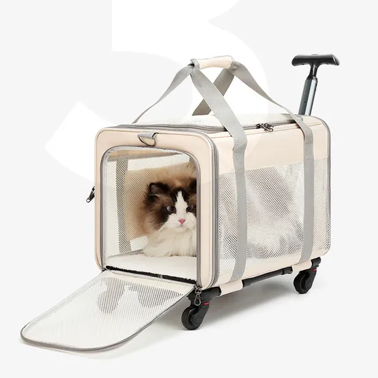 Large-Capacity Trolley Pet Carrying Bag Breathable Dog Bag Foldable Trolley Breathable Cat Shoulder Bag