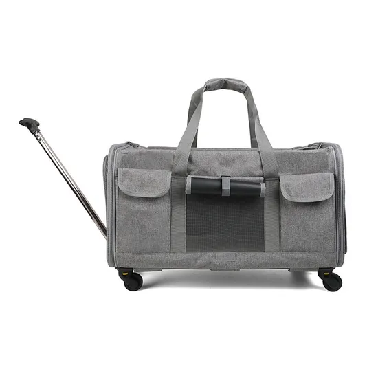 Multifunctional Pull Rod Tug Double Compartment Pet Travel Pull Rod Bag Detachable Foldable Universal Wheel Folding Cat Bag