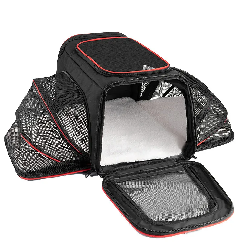 New Design Transport Bag Dog Portable Carrier Convenient Folding Expansion Softsided Pet Travel Carrier Bag Pet Travel Sling Bag