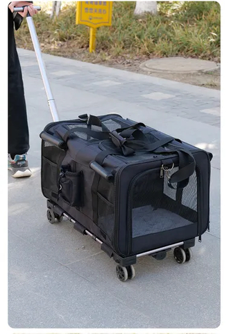Factory Easy Foldable Extra Large Luxury Portable Four Wheels Cat Pet Carrier Pet Stroller for Cat and Dog