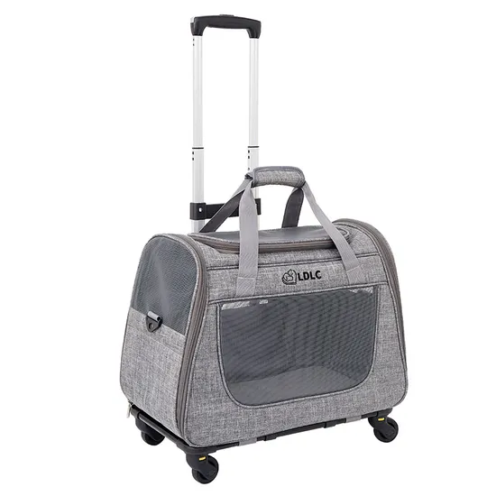 2024 Multifunctional Pet Backpack Carrier Smooth Spinning Wheels Portable Trolley Bag