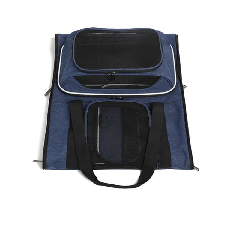 Airline Approved Foldable Cat Dog Carrier Wheels Bag Fully Detachable Pet Trolley Cat Bagpack with Removable Wheels