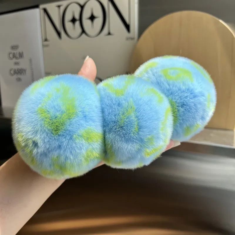 Creative Real Rabbit Fur Ball Pompom Personality Fluffy Keychains 8cm Keychain Bag Pendant