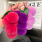 Creative Fruit Keyring Faux Rex Rabbit Fur Grape Pendant Cute Bag Accessories Key Chain