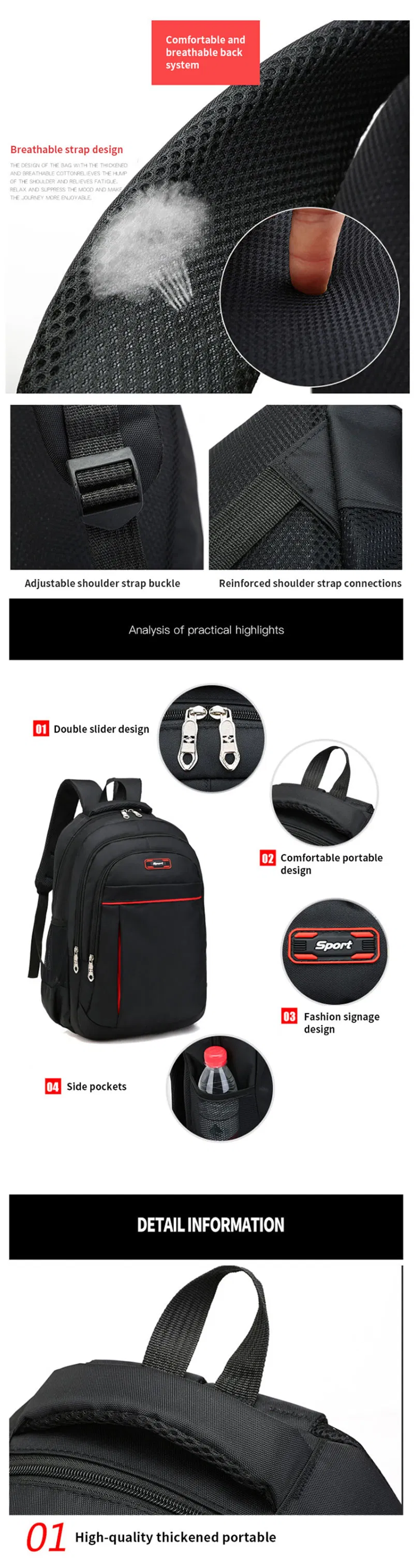 Large Capacity Men Waterproof Business Backpack Men Travel Laptop Backpack