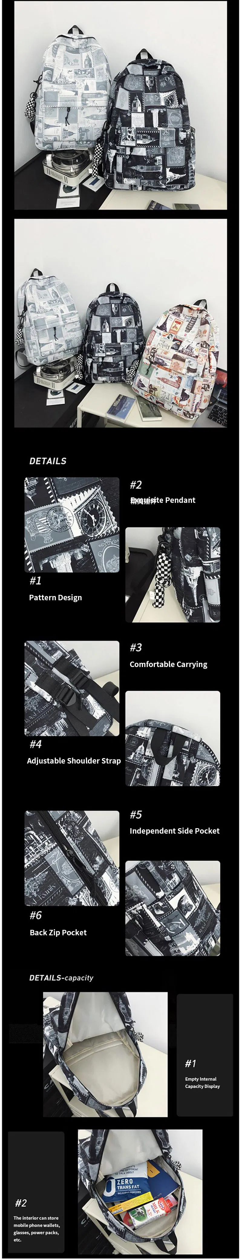 New Fashion Large Capacity Women Backpack Waterproof Oxford Backpack Sports Backpack for Women Men
