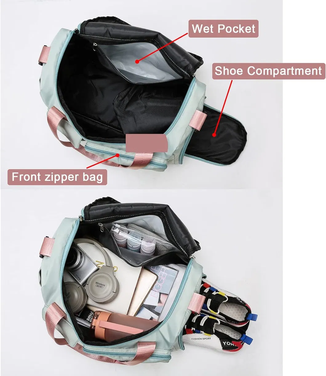 Outdoor Sports Waterproof Custom Print Large Capacity Duffel Bag with Shoe Compartment Custom Gym Bag